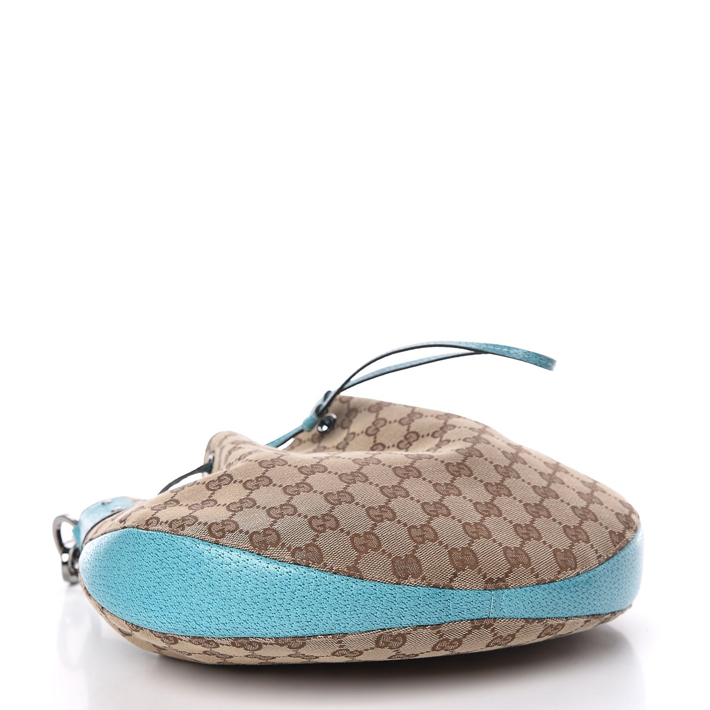Monogram Drawstring Hobo Turquoise
