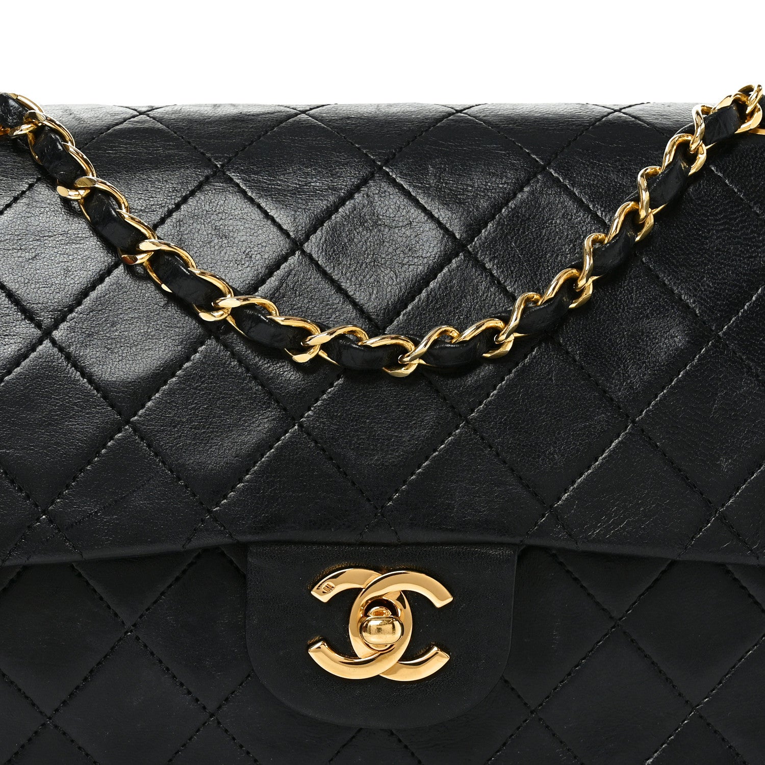 Chanel Lambskin Quilted Medium Double Flap Black 8 of 10