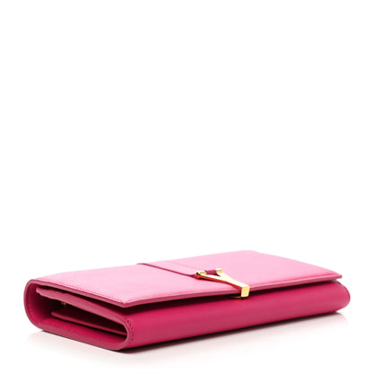 Saint Laurent Calfskin Classic Y Ligne Wallet Fuchsia 4 of 10