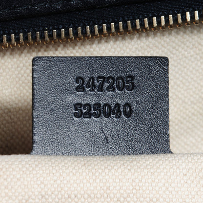 Gucci Monogram Selleria Calfskin Vintage Web Medium Boston Beige Blue 7 of 8