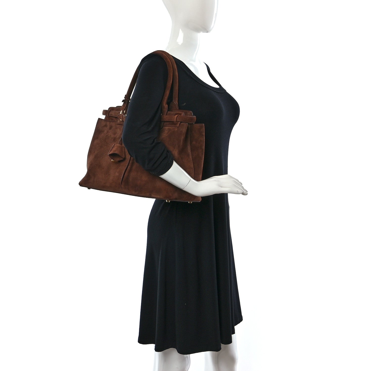 Celine Suede Medium Conti Brown 2 of 14