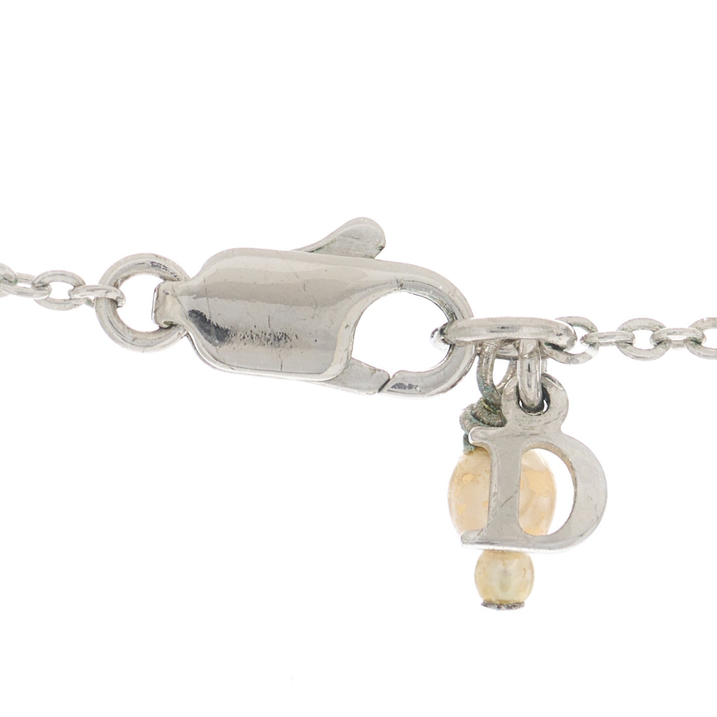 Pearl Logo Flower Necklace Silver