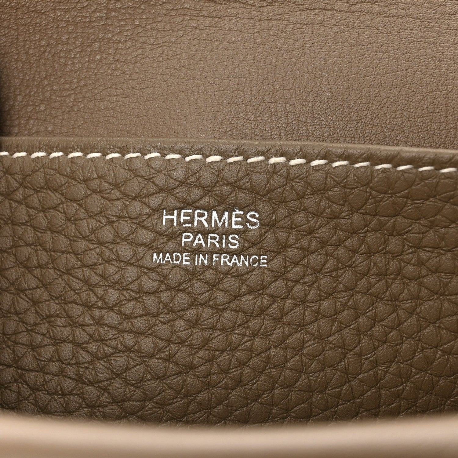 Hermes Taurillon Clemence Halzan 25 Etoupe 6 of 10