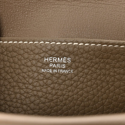 Hermes Taurillon Clemence Halzan 25 Etoupe 6 of 10