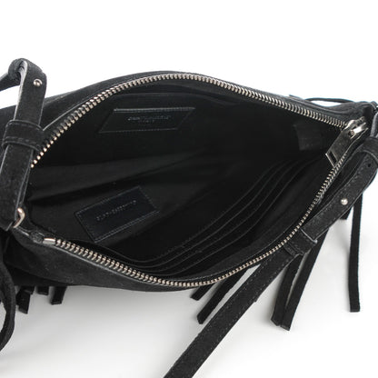 Saint Laurent Suede Calfskin Small Fringe Crossbody Bag Black 5 of 7