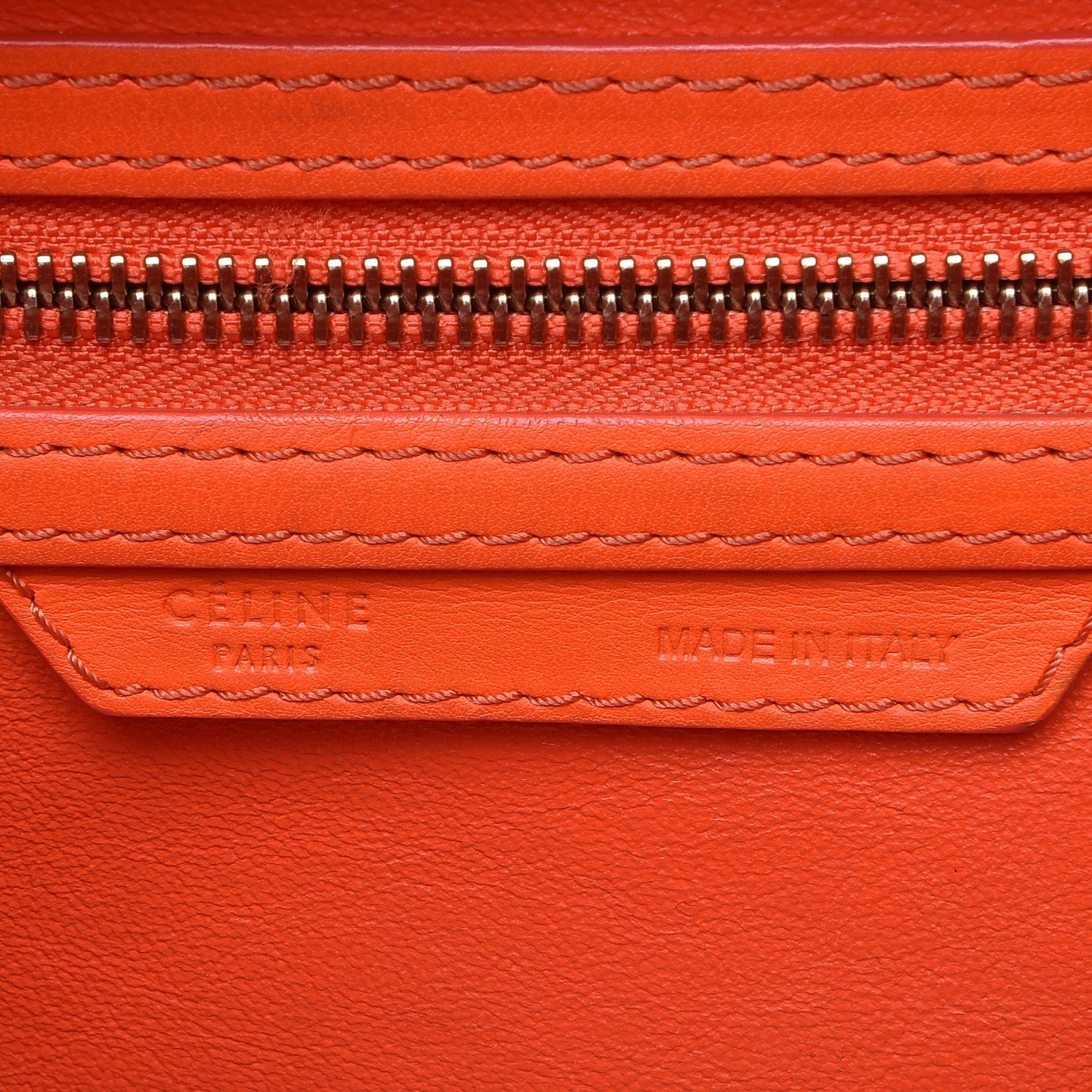 Celine Smooth Calfskin Mini Luggage Bright Orange 6 of 15