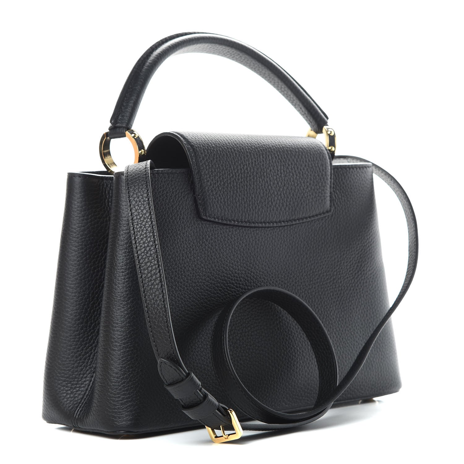 Louis Vuitton Taurillon Studded Sol Capucines PM Black 3 of 11