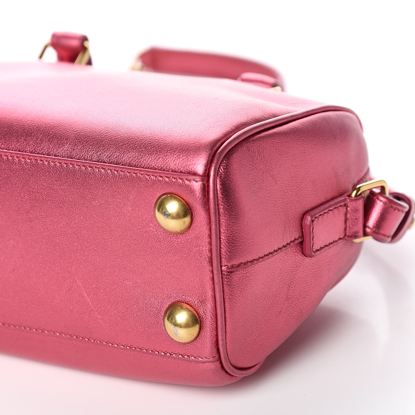 Metallic Lambskin Classic Duffle Toy Pink