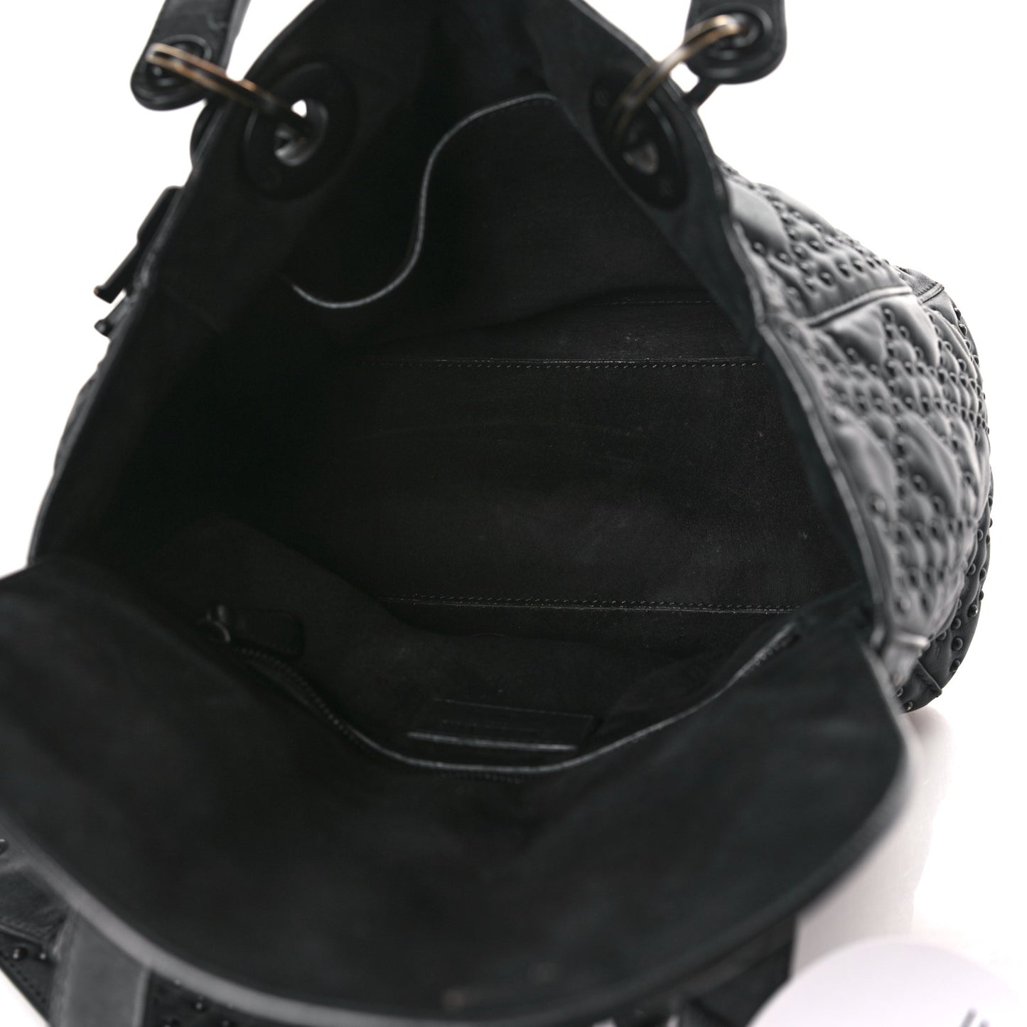 UItra Matte Calfskin Cannage Studded Medium Supple Lady Dior Black Black