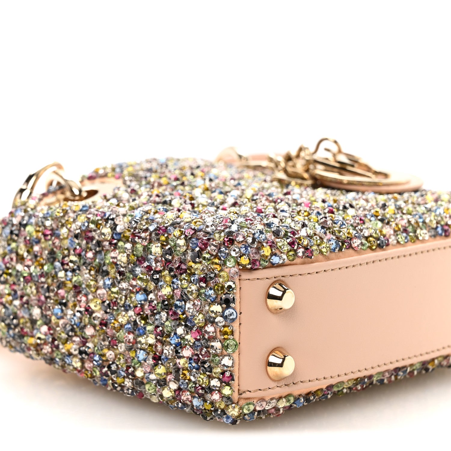 Christian Dior Satin Crystal Beaded Embroidered Micro Lady Dior Multicolor 9 of 11