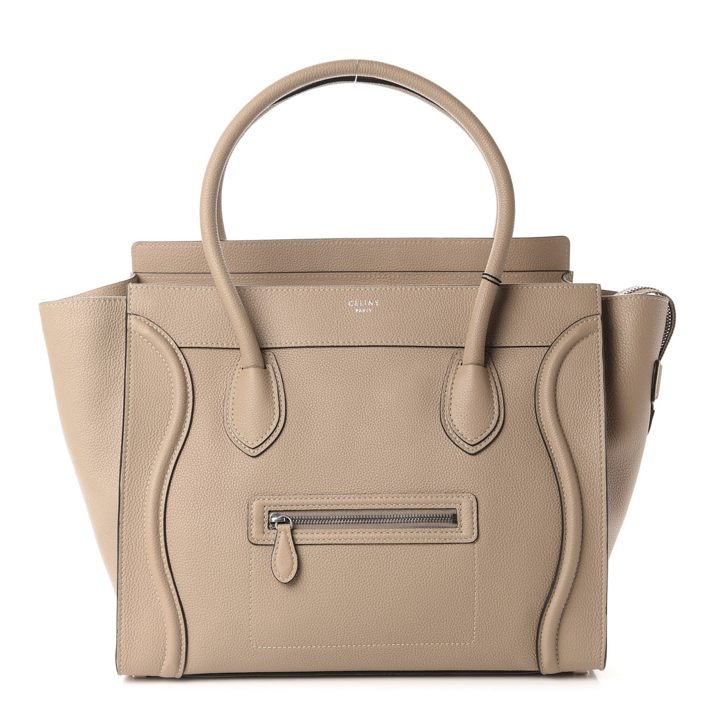 Drummed Calfskin Shoulder Luggage Dune
