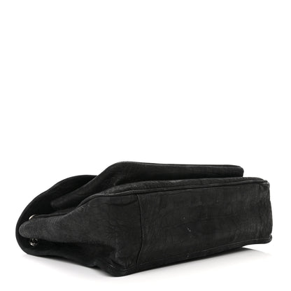 Saint Laurent Nubuck Crocodile Embossed Monogram Medium Niki Chain Satchel Black 4 of 10