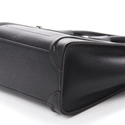 Celine Drummed Calfskin Nano Luggage Black 8 of 10