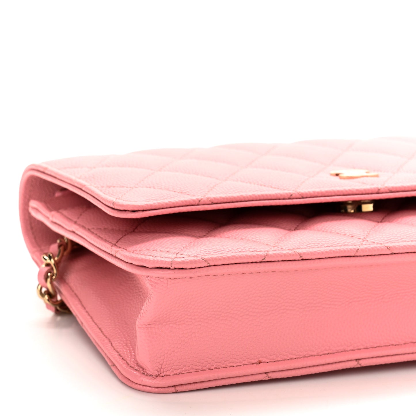 Caviar Quilted Wallet On Chain WOC Pink