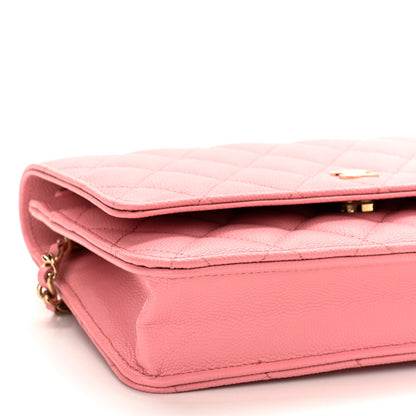 Chanel Caviar Quilted Wallet On Chain WOC Pink 10 of 12