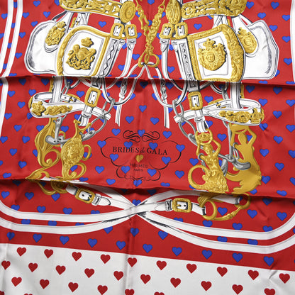 Hermes Silk Brides De Gala Love Scarf 90 Rouge Vif Marine White 2 of 4