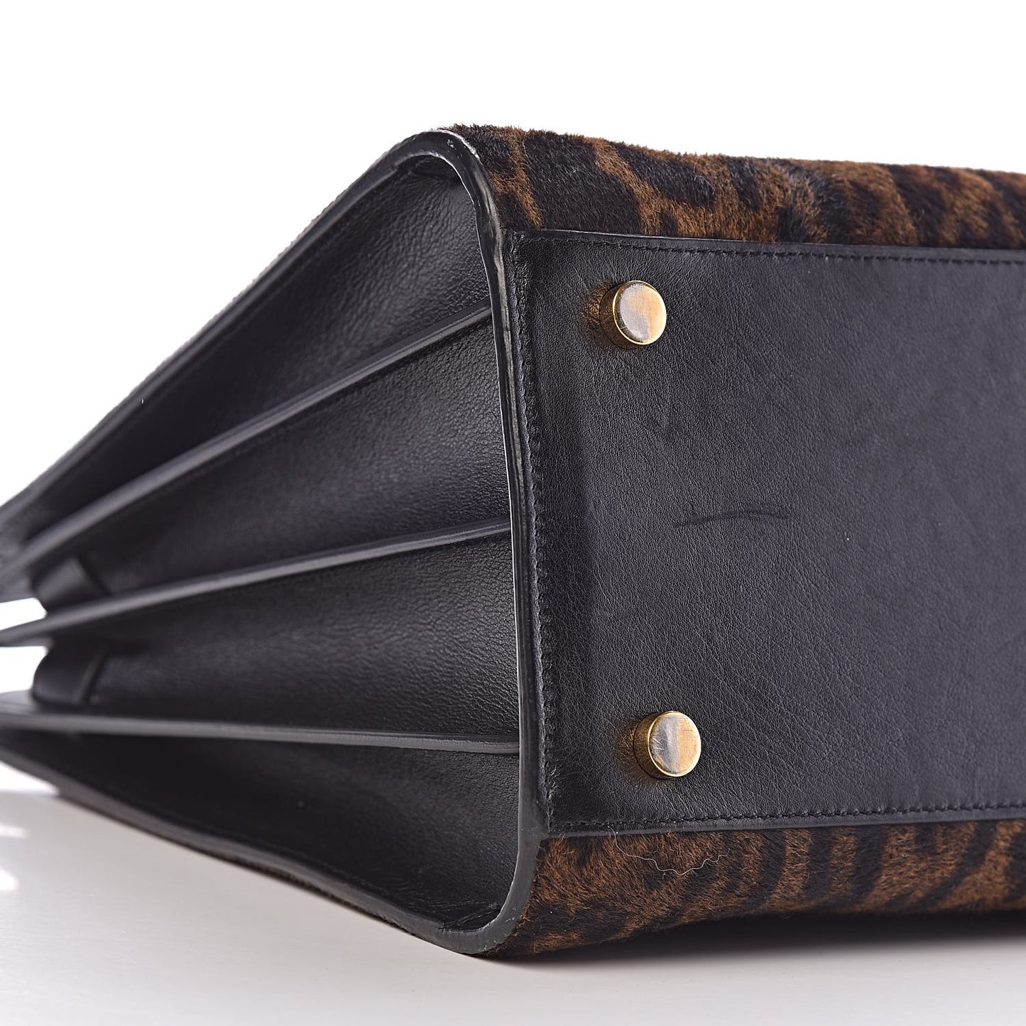 Calf Hair Leopard Print Small Sac De Jour Black