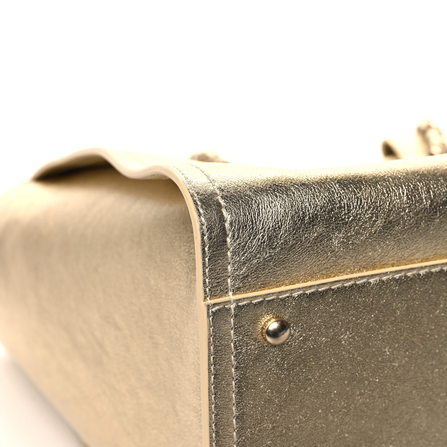 Metallic Calfskin Medium Deauville Tote Gold