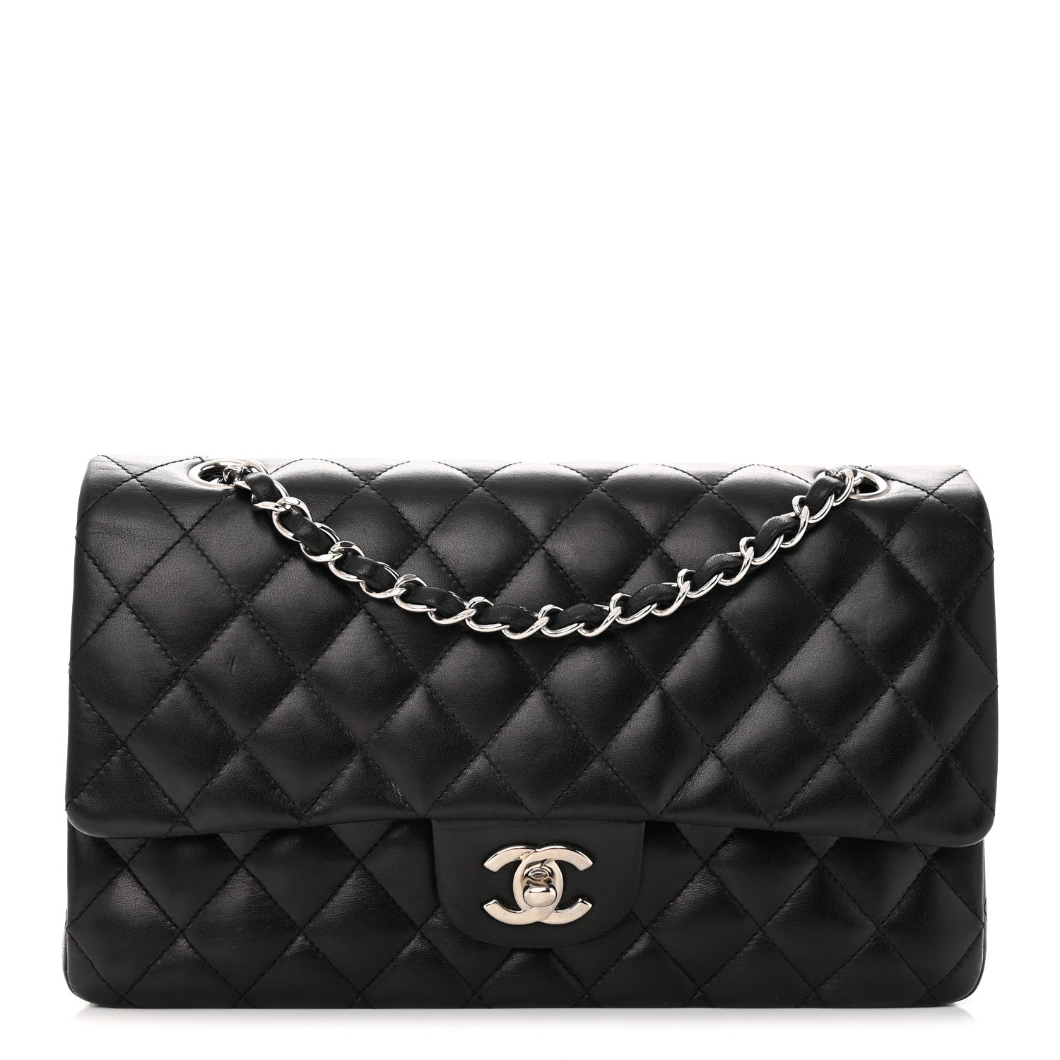 Chanel Lambskin Quilted Medium Double Flap Black 1 of 15