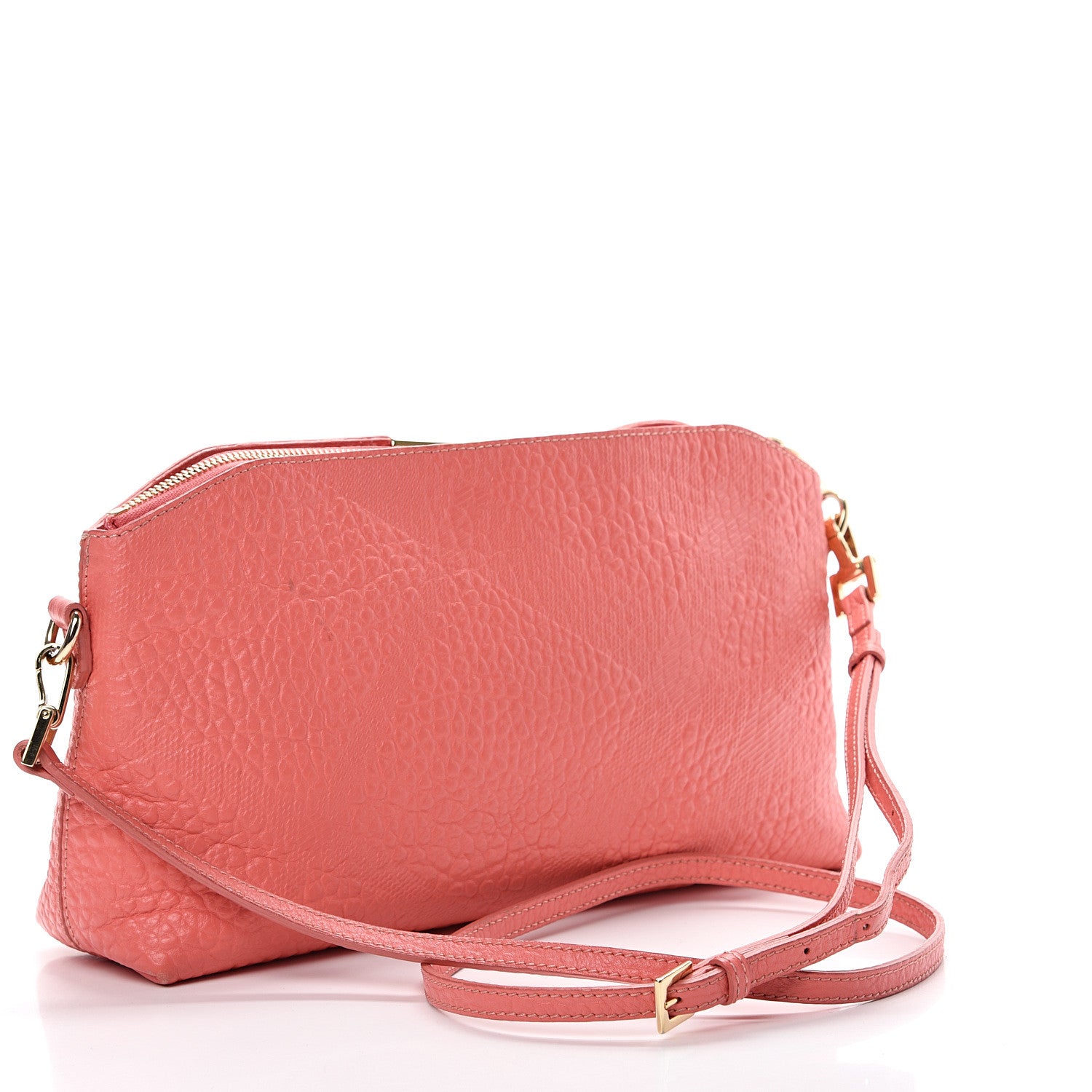 Burberry Signature Grain Calfskin Small Chichester Crossbody Clutch Bag Copper Pink 2 of 15