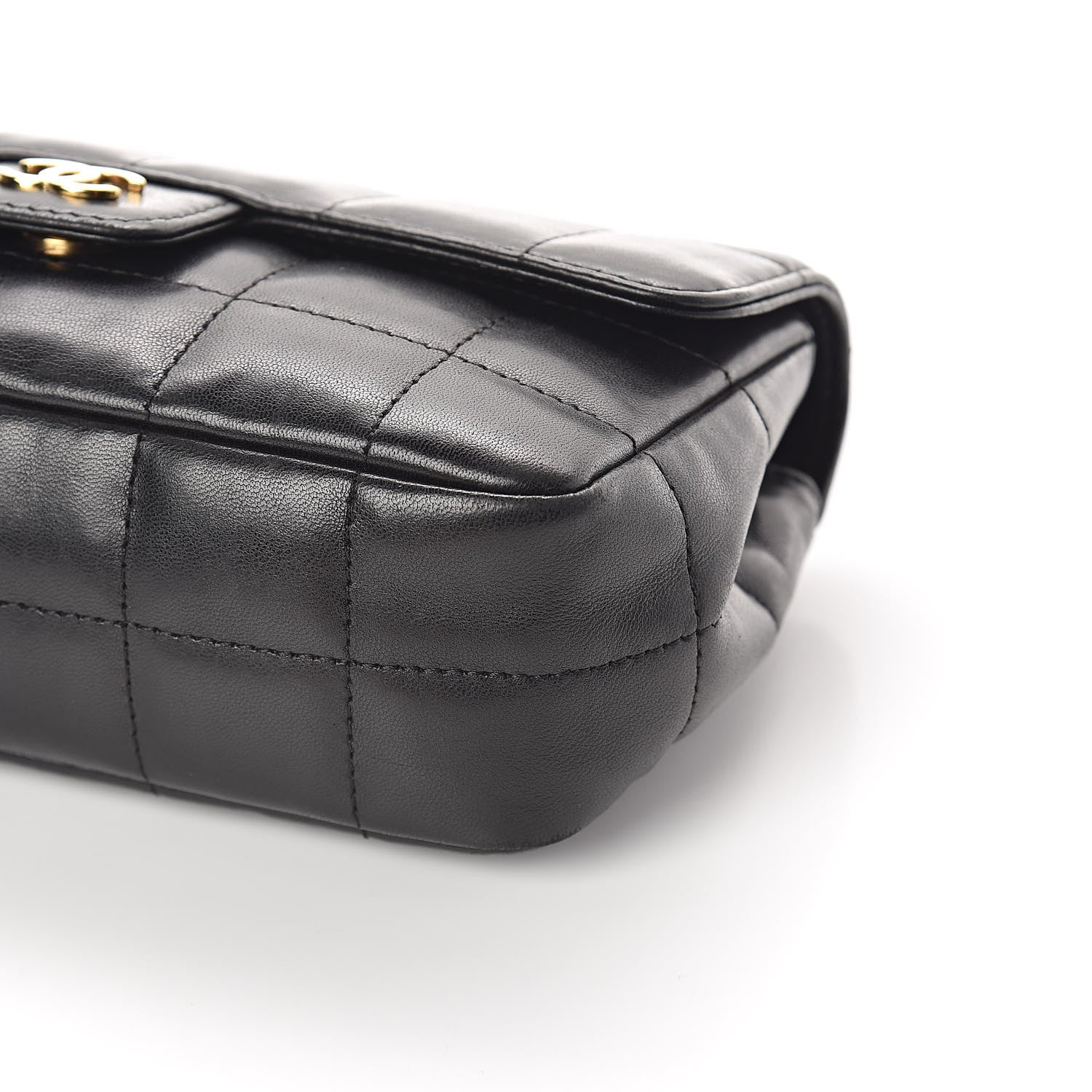 Chanel Lambskin Quilted Mini Chocolate Bar Camellia Flap Black 10 of 11
