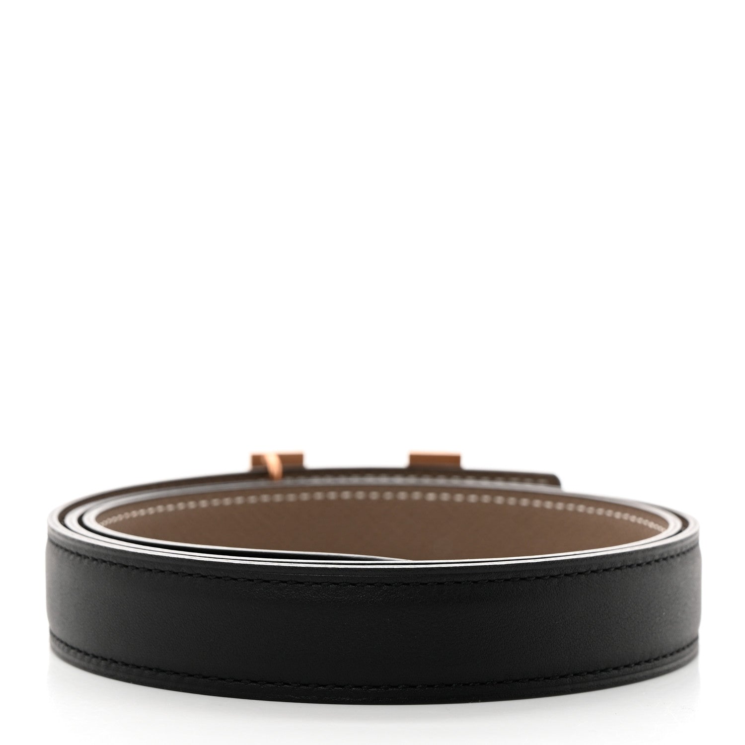 Hermes Swift Epsom 24mm Mini Constance H Belt 85 34 Black Etoupe 3 of 8