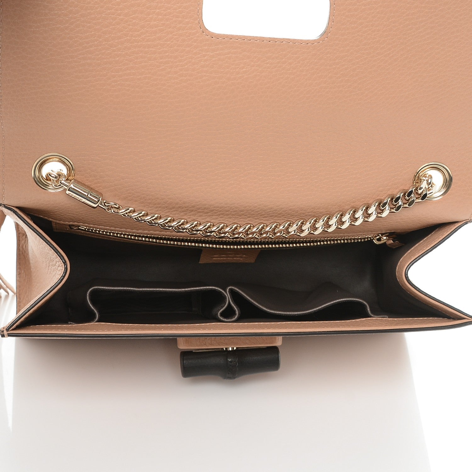 Gucci Pebbled Calfskin Medium Miss Bamboo Shoulder Bag Camelia 5 of 6