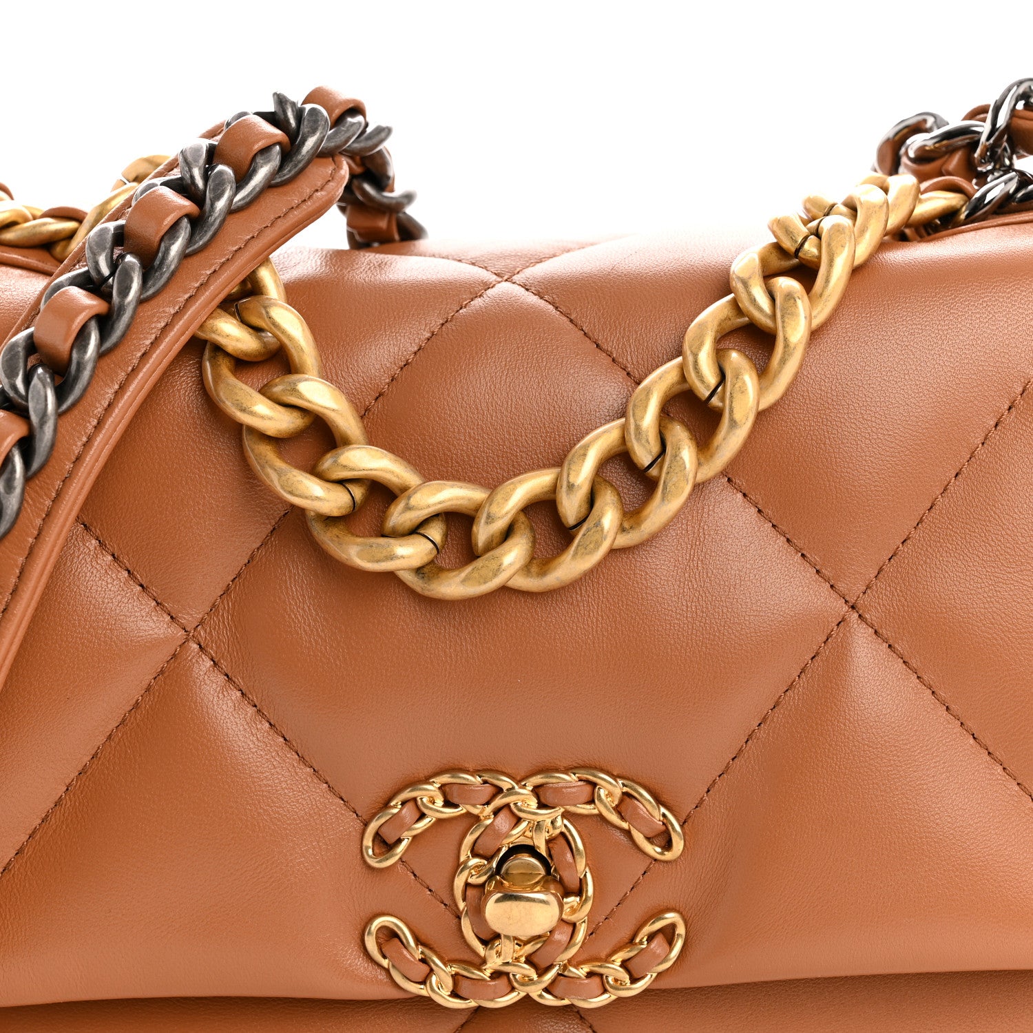 Chanel Lambskin Quilted Medium Chanel 19 Flap Brown 8 of 11