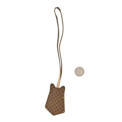 Louis Vuitton Vachetta Reverse Monogram LV Dog Bag Charm Cream 2 of 4
