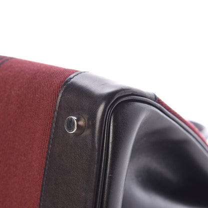 Hermes Toile Box Potamus Birkin 35 Black Rouge H 14 of 19
