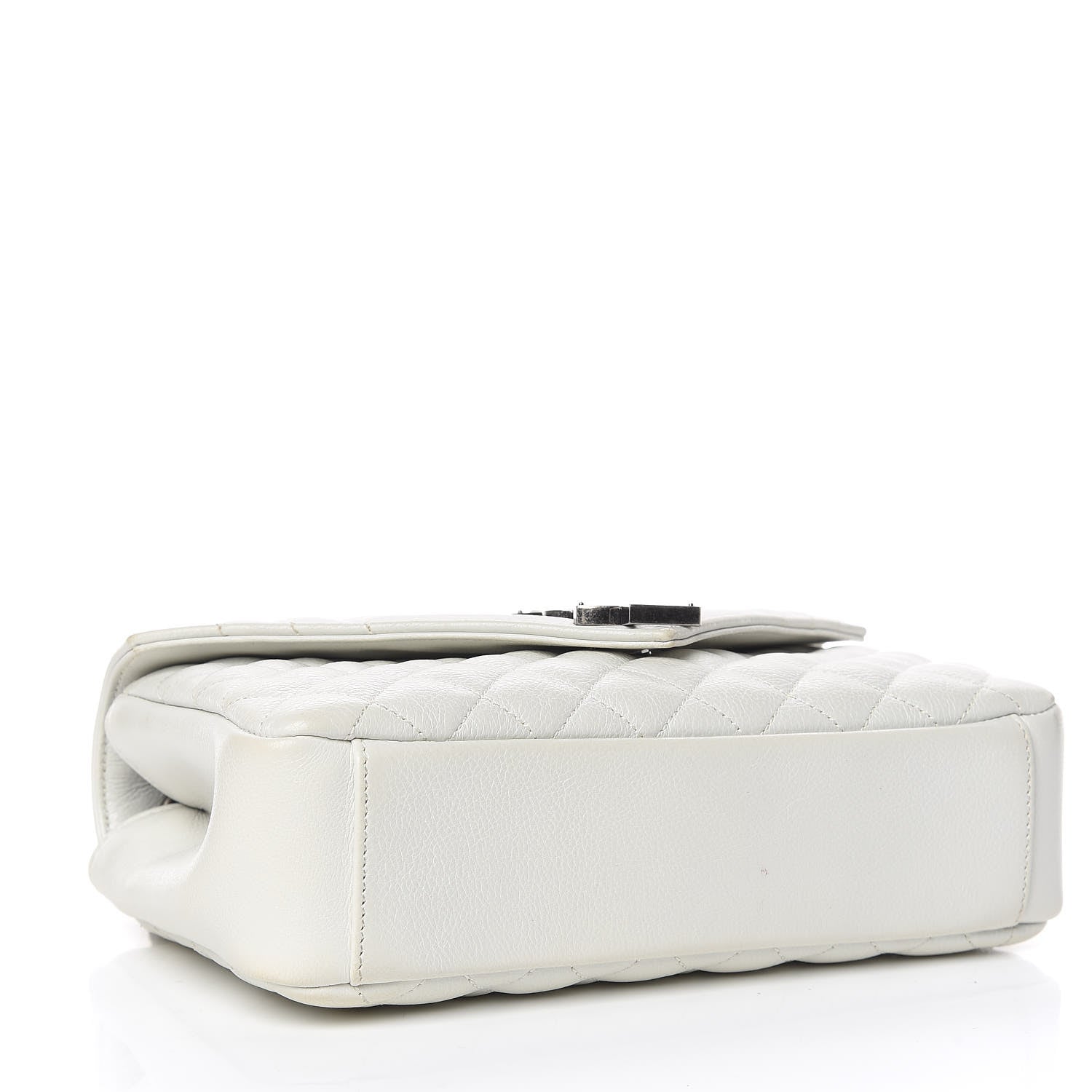 Saint Laurent Sheepskin Tri-Quilt Monogram Medium College Bag Dove White 4 of 14