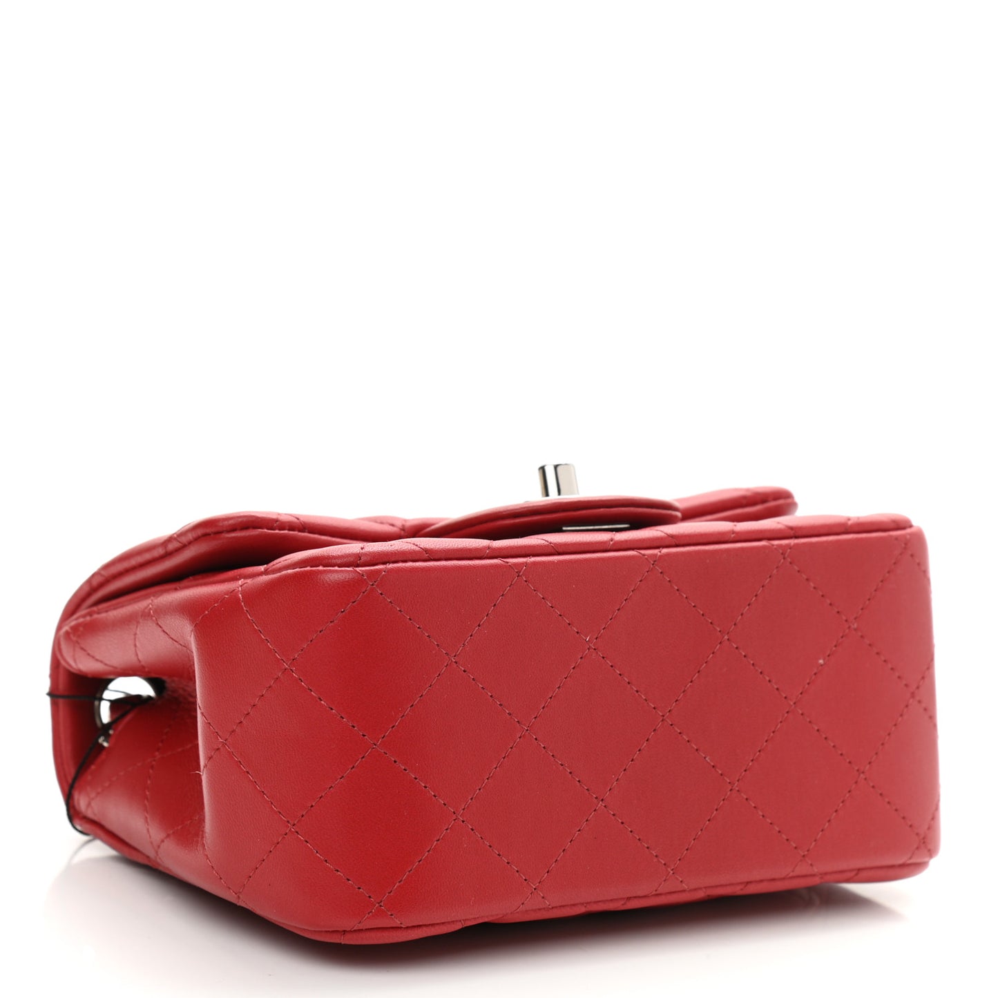 Lambskin Quilted Mini Square Flap Red