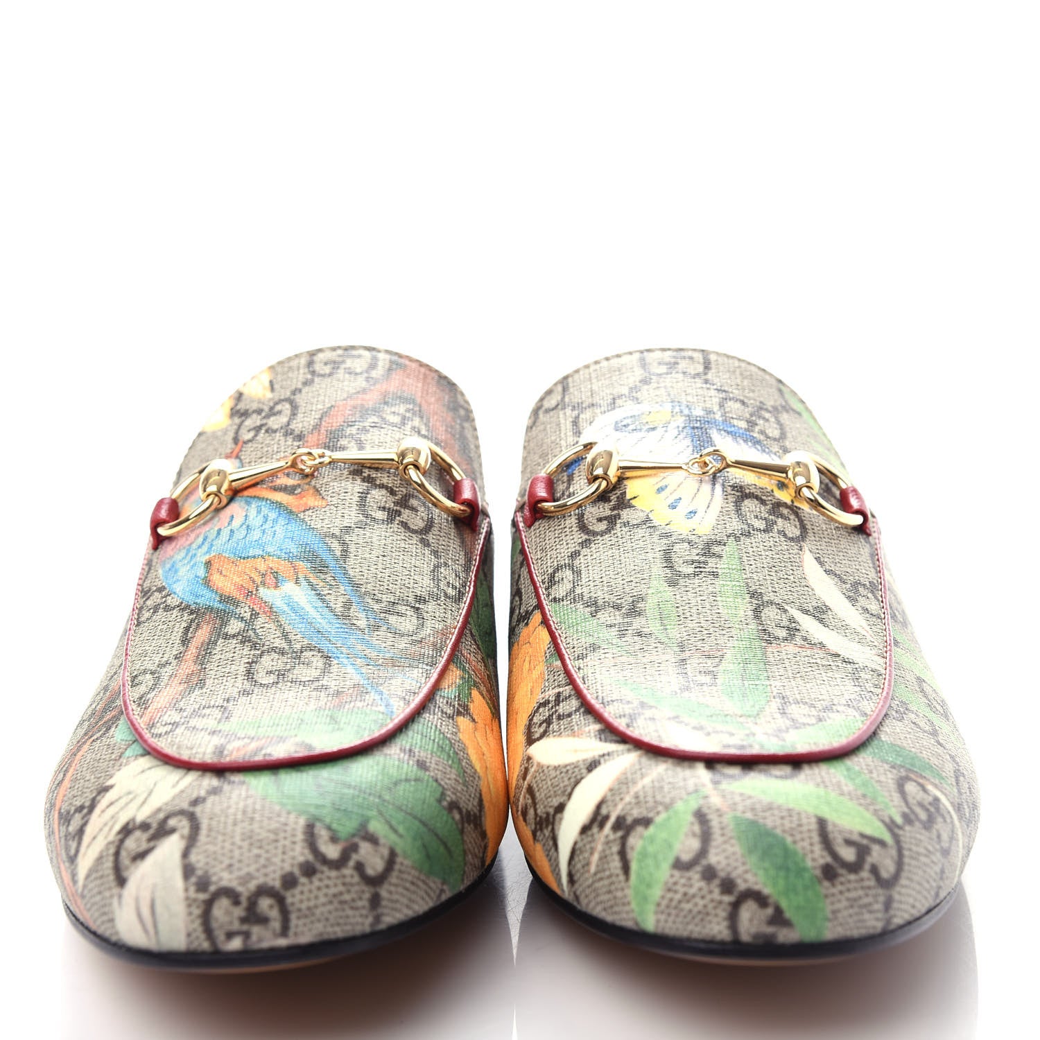 Gucci GG Supreme Monogram Tian Womens Princetown Slippers 38 Beige Ebony Multicolor 5 of 11