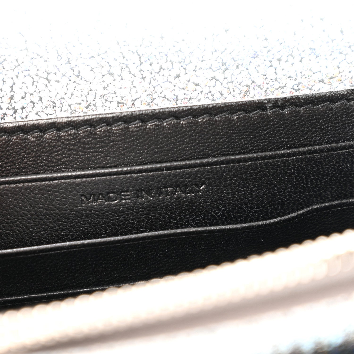 Saint Laurent Metallic Crackled Calfskin Monogram Sunset Chain Wallet Star Light 7 of 13