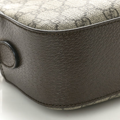 Gucci GG Supreme Monogram Textured Dollar Calfskin Web Ophidia Wristlet Shoulder Bag Beige Ebony New Acero 9 of 12