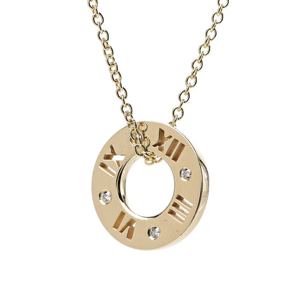Tiffany 18K Yellow Gold Diamond Atlas Pierced Pendant Necklace 4 of 9
