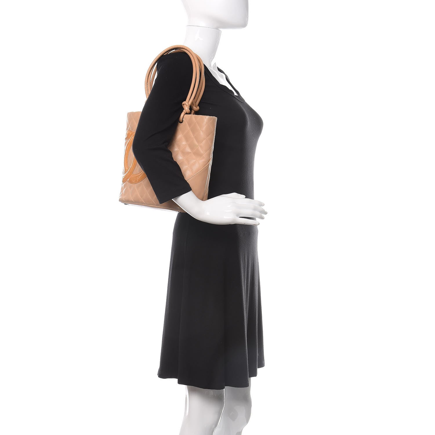 Chanel Calfskin Quilted Medium Cambon Tote Beige 2 of 16