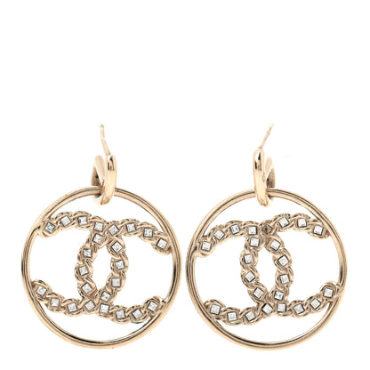 Chanel Baguette Crystal High Society CC Drop Earrings Gold 1 of 6