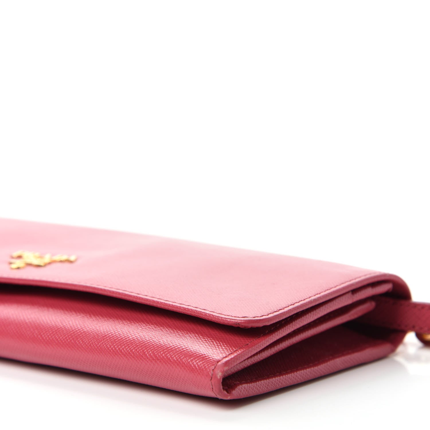 Prada Saffiano Metal Oro Chain Wallet Peonia 7 of 10