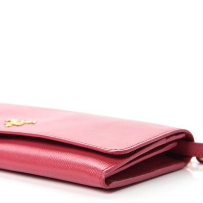 Prada Saffiano Metal Oro Chain Wallet Peonia 7 of 10