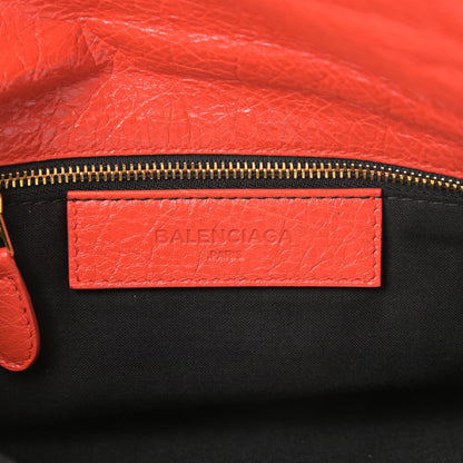 Balenciaga Agneau Giant 12 Gold Hardware Envelope Strap Clutch Rouge Coquelicot 6 of 11