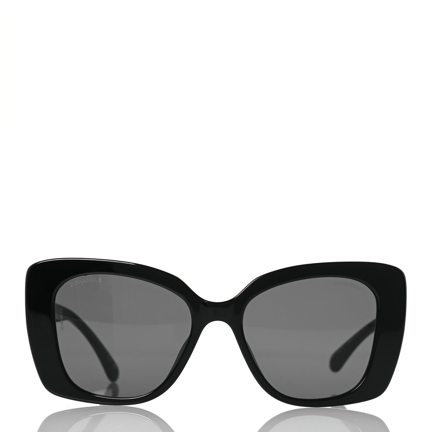 Acetate Strass Square Sunglasses 5422-B-A Black White