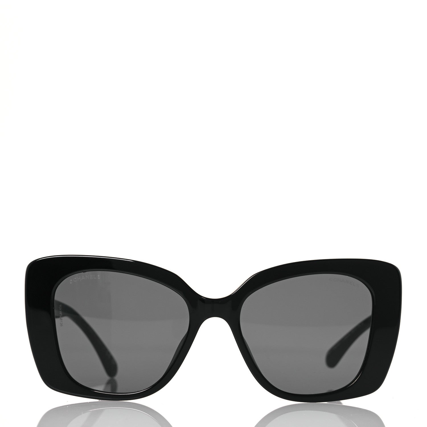 Chanel Acetate Strass Square Sunglasses 5422-B-A Black White 2 of 8