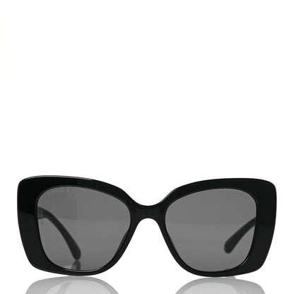 Chanel Acetate Strass Square Sunglasses 5422-B-A Black White 2 of 8