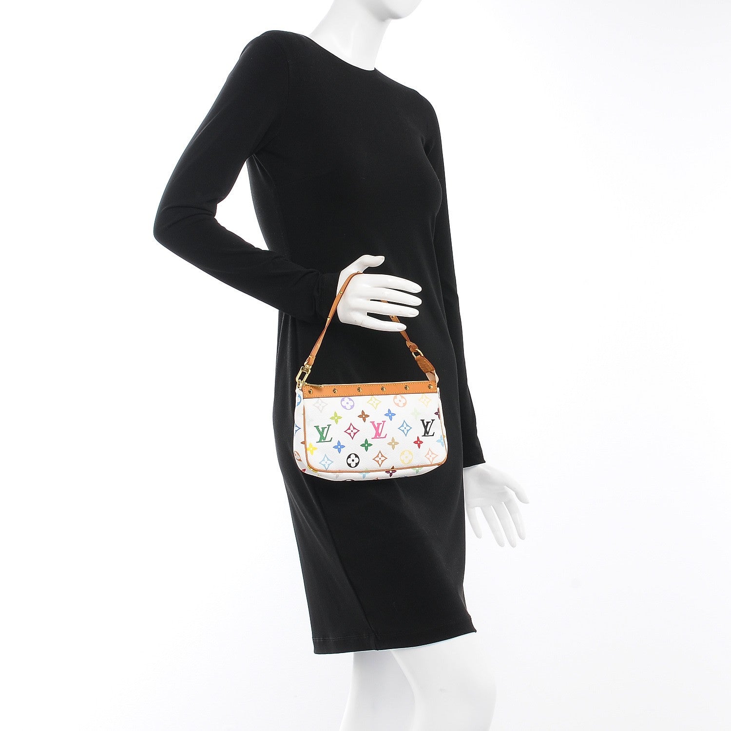 Louis Vuitton Monogram Multicolor Pochette Accessories White 2 of 7