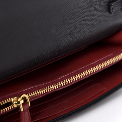 Prada Saffiano Lux Chain Wallet Black 10 of 15