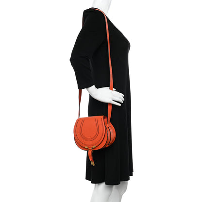 Chloe Grained Calfskin Small Marcie Saddle Bag Rusted Orange 2 of 11