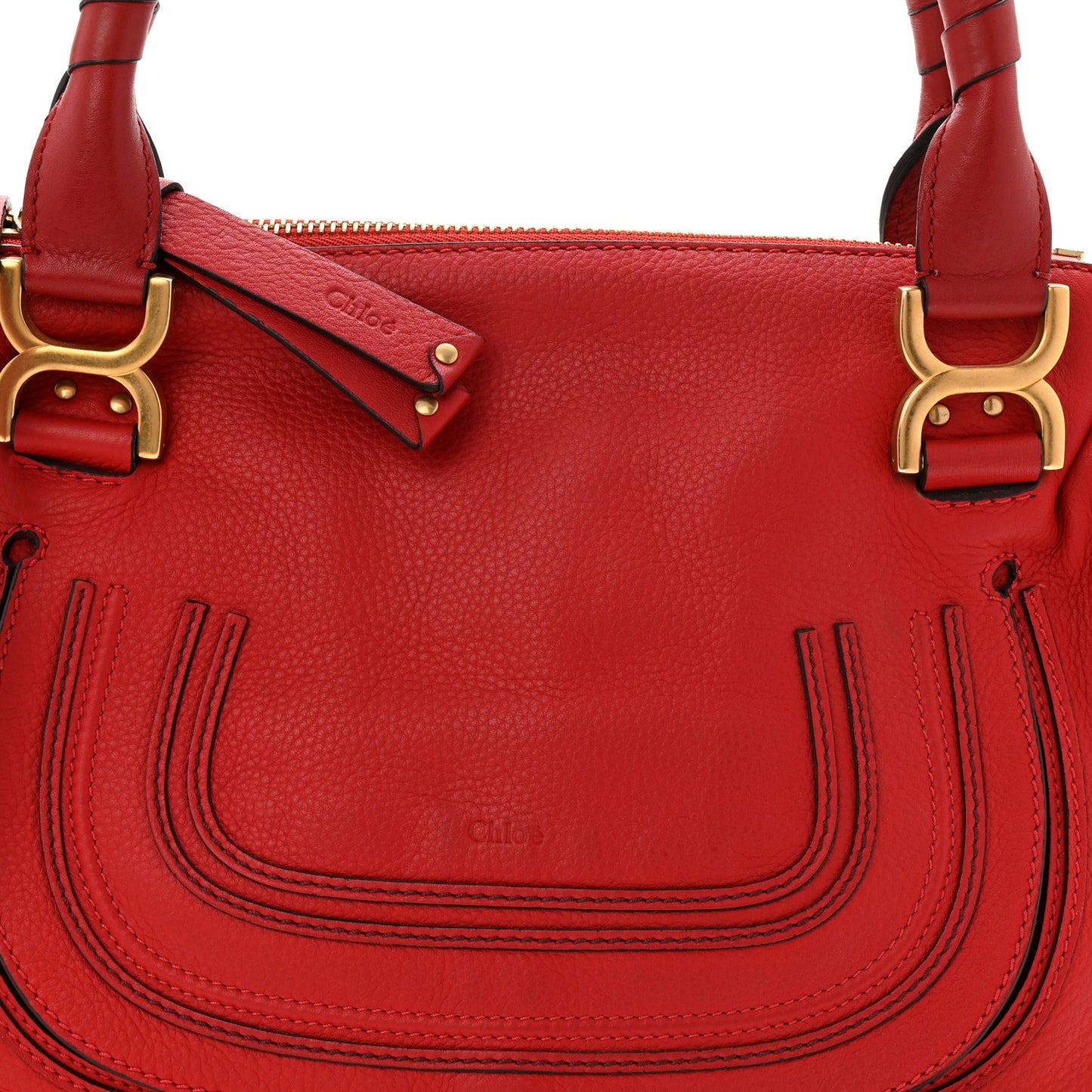 Calfskin Medium Marcie Satchel Red