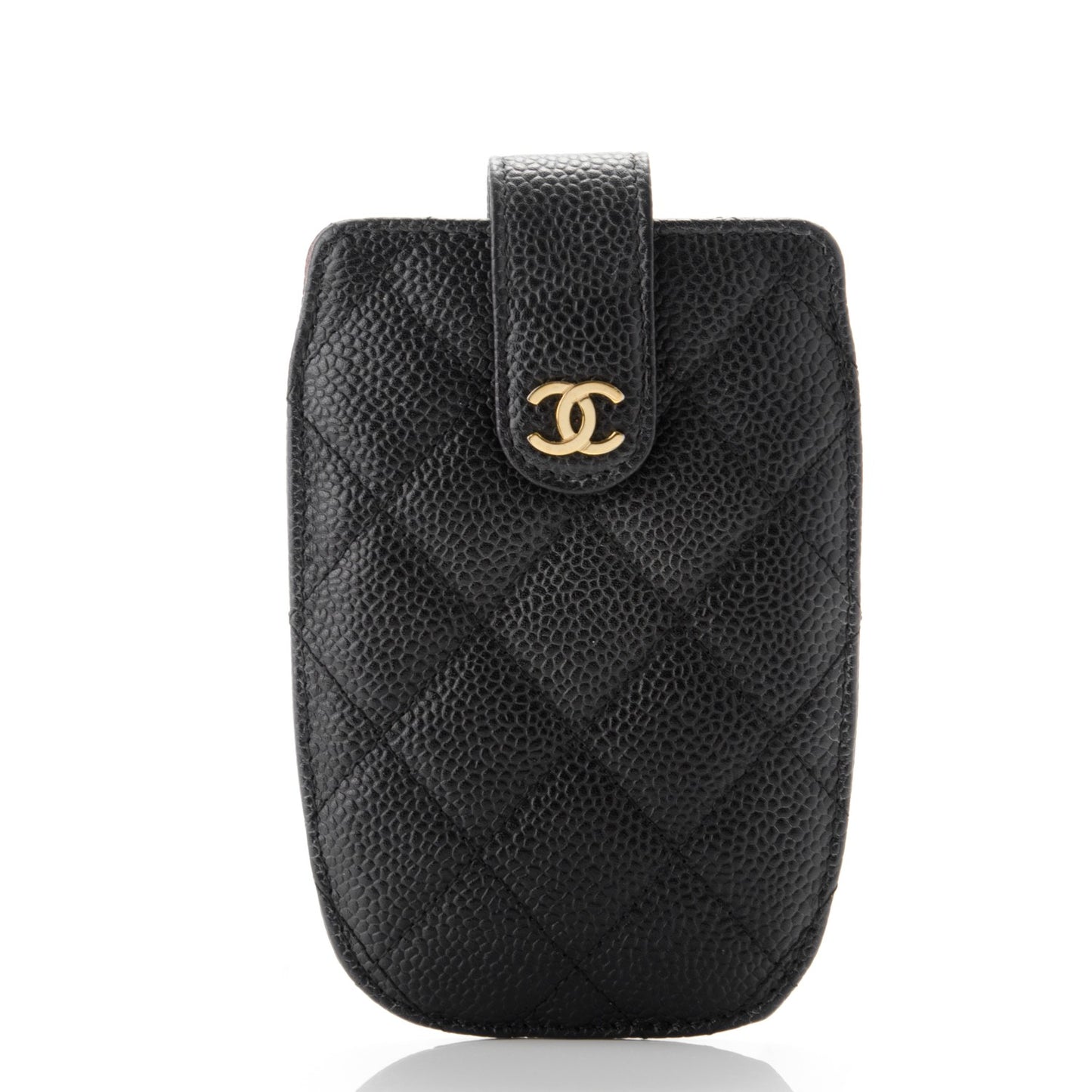 Caviar Quilted Cell Phone Case Black
