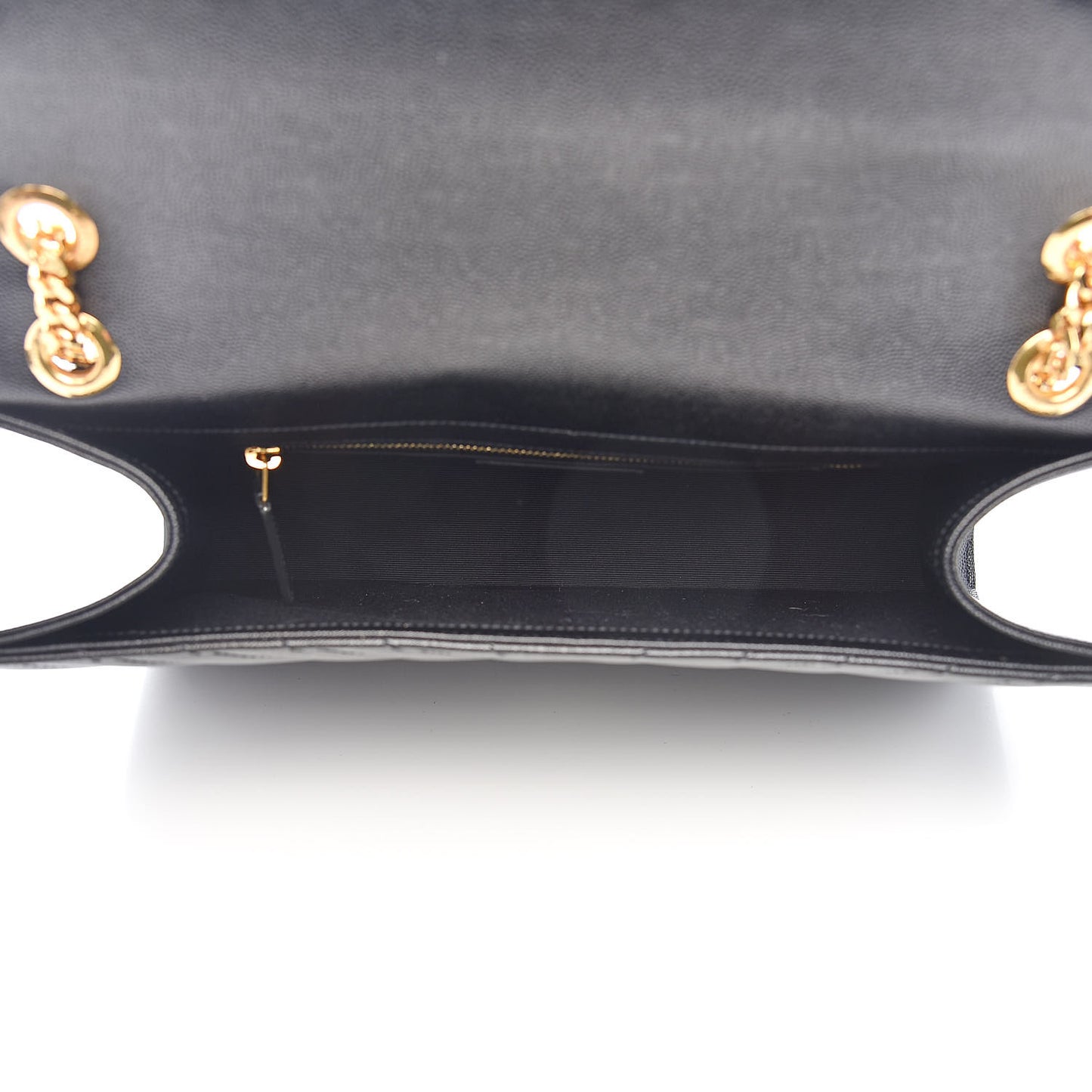 Grain De Poudre Matelasse Chevron Large Monogram Satchel Black